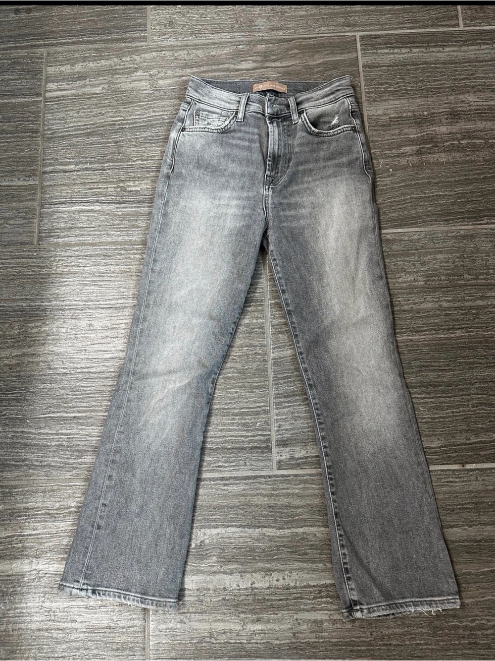 7 For All Mankind Women's Light Gray Bootcut Jeans